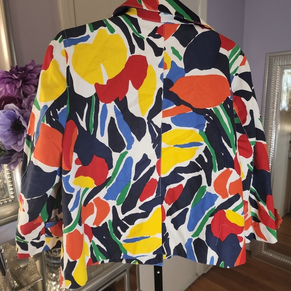 Abstract Floral Print blazer jacket - Picture 11 of 13